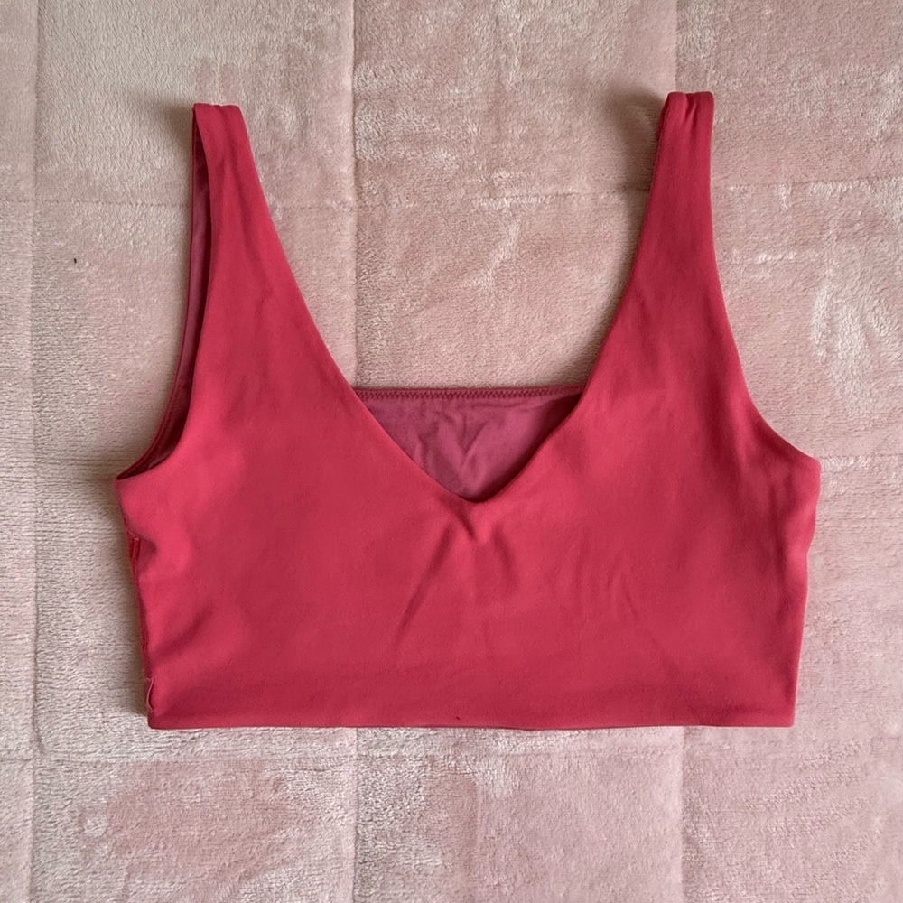 Lululemon Athletica Pink V-Neck Crop Top